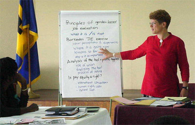 Daina z. Green, labour
consultant, leading Barbados PE workshop